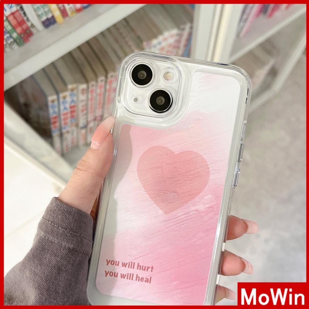 Ốp điện thoại silicone dẻo trong trái tim hồng thích hợp cho IPHONE 11 PRO MAX 13 PRO MAX 12 PRO MAX 7 PLUS XR XS MAX