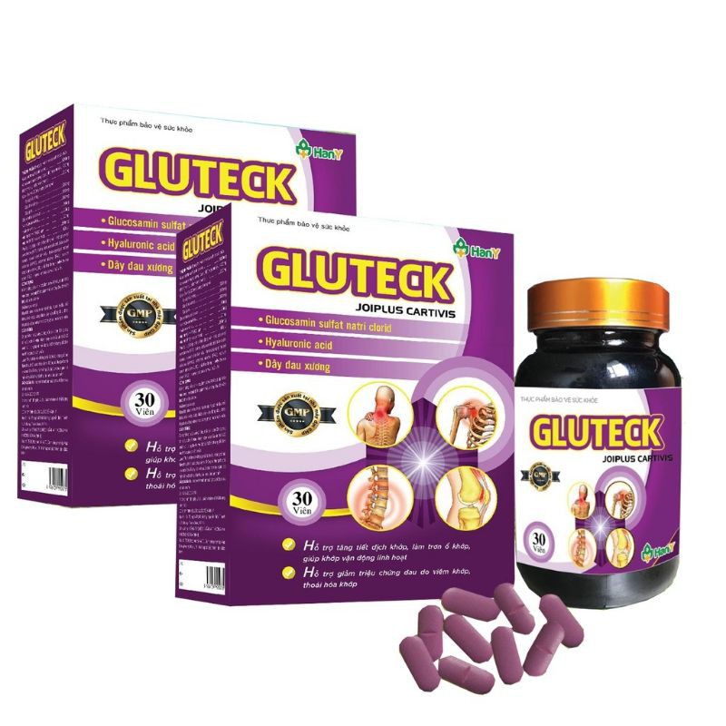 GLUTECK hỗ trợ tăng tiết dịch khớp làm trơn ổ khớp, giúp khớp vận động linh hoạt lọ 30 viên