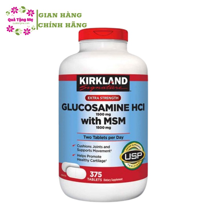 Viên uống giảm đau nhức xương khớp kirkland signature glucosamine hộp 375 viên quatangme