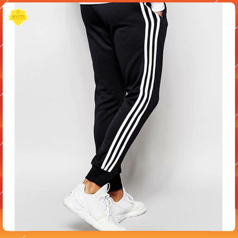 Quần Thun Thể Thao Nam 3 Sọc Quần Nam Thu Đông Co Giãn Ống Suông AVITI QT42