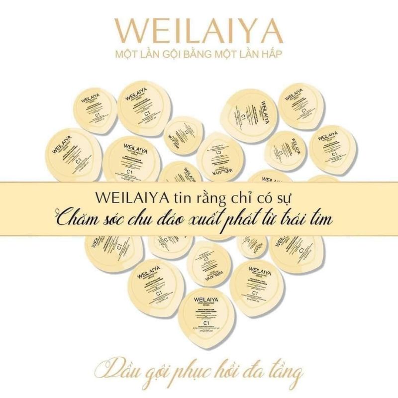 Set Mini gội xả phục hồi tóc đa tầng Weilayya, hương nước hoa nuôi dưỡng da đầu cho tóc suôn mượt
