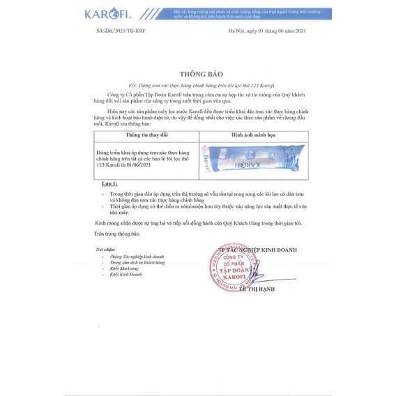 Bộ Lõi Chức Năng KAROFI (123,RO,56789) - Màng RO Dupont 50GPD - Công suất 10 lít/h