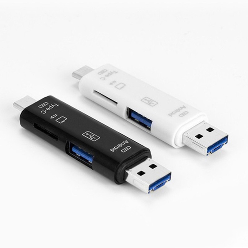 USB đọc thẻ nhớ Micro SD / SD Card đa năng Type C 5 trong 1 cho máy tính/điện thoại