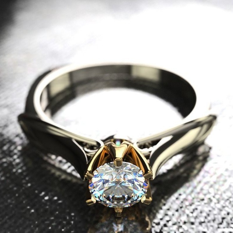 Nhẫn đính đá Moissanite cổ điển cho nữ