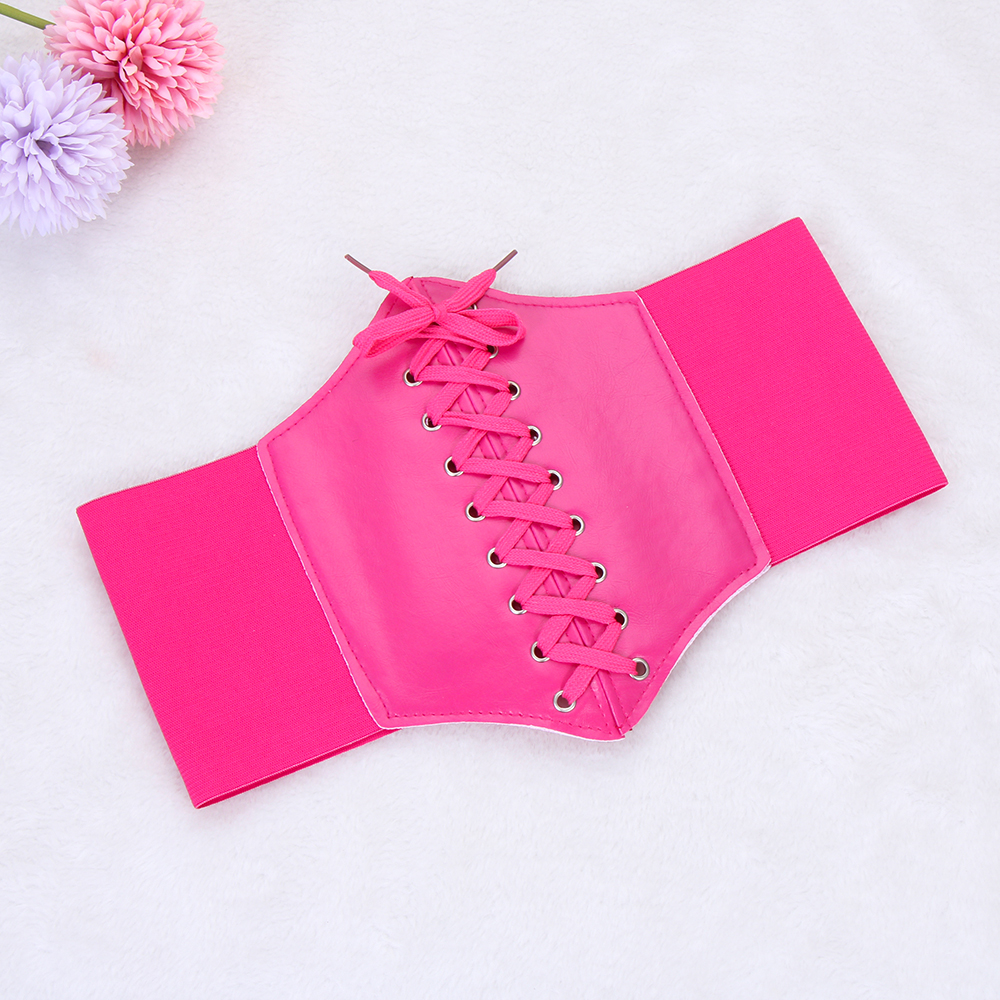 Thắt Lưng Da PU Bản Rộng Co Giãn Nhiều Màu Sắc Thời Trang Cho Nữ