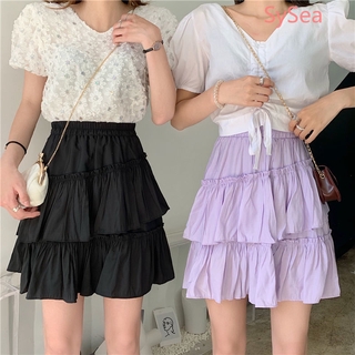 Chân váy chữ A xếp ly eo cao thời trang xinh xắn mùa hè cho nữ