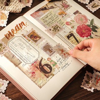 Set sticker retro dạng tem theo chủ đề