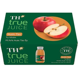 Thùng 24 chai nước Trái cây TH true JUICE hương Táo tự nhiên Chai 350ml
