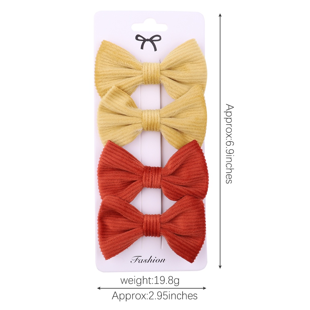 Set 4 kẹp tóc nơ KIDSBOWS họa tiết kẻ sọc thời trang cho bé gái