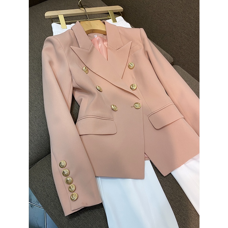Áo khoác vest blazer nữ màu hồng nude túi cơi ngưc QUYNH DESIGN AV014