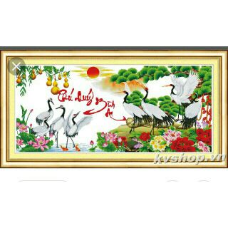 Tranh thêu toàn bộ phú quý bình an 222785 kích thước :154×73cm