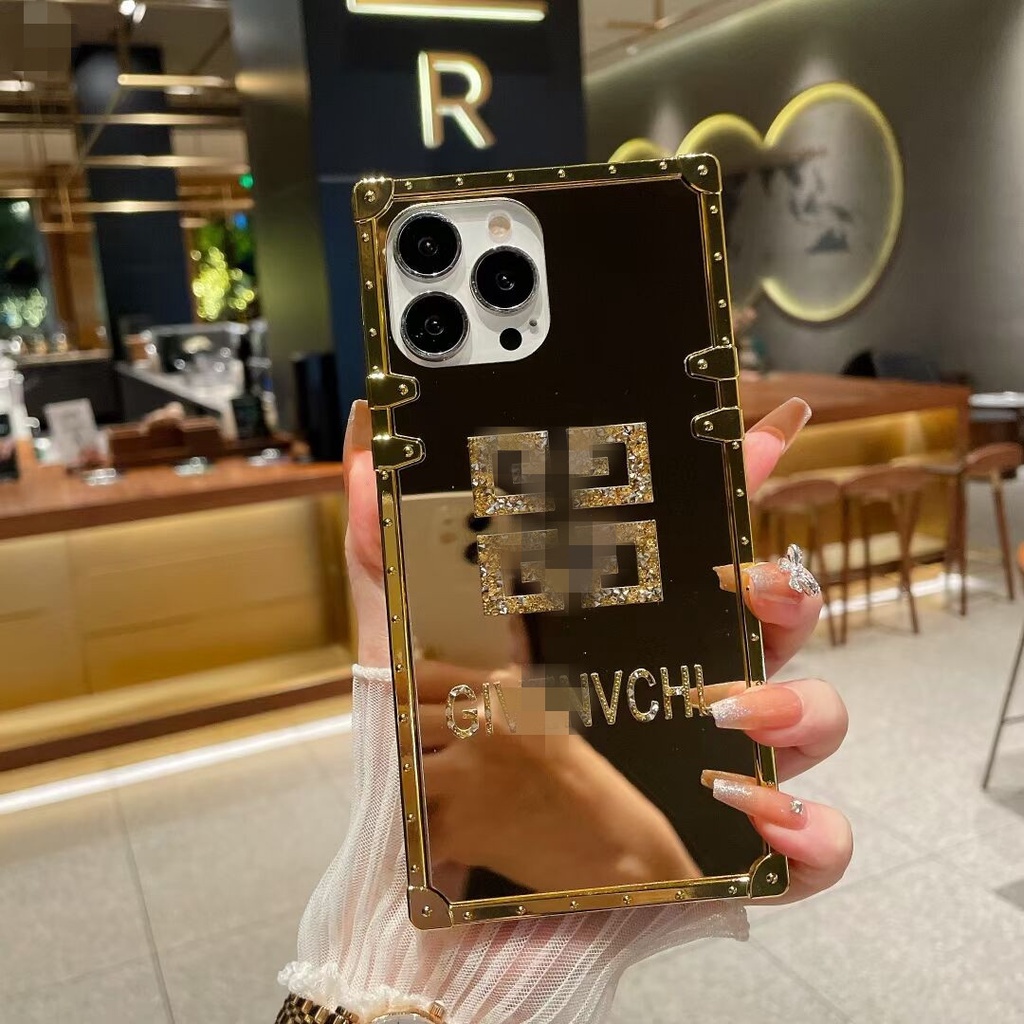 Ốp Điện Thoại Viền Vuông Mặt Gương Samsung Galaxy S8 S9 S20 Note8 Note9 Note10 Plus S10 Lite Note20 S21 S22 Ultra S10E S20FE A81 A91