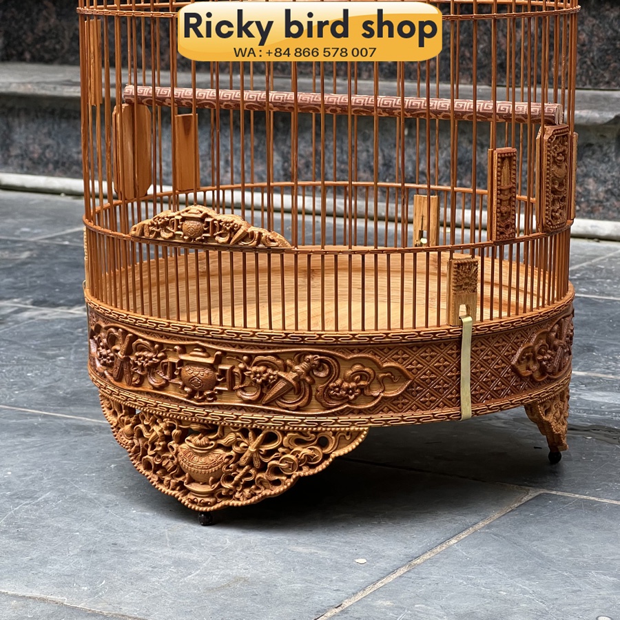 Lồng yến, chòe đất chạm lư đỉnh