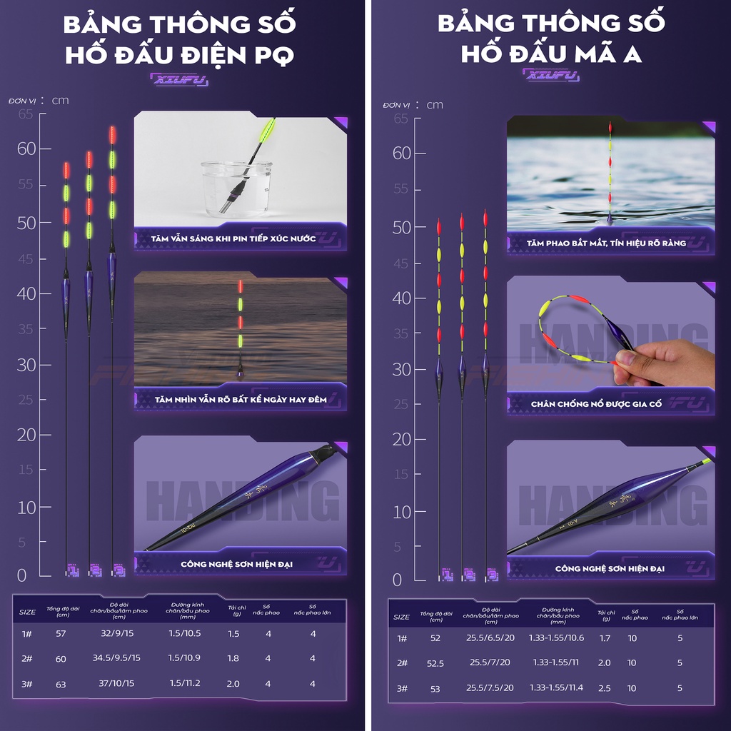 Phao Hố Đấu Handing Phao Điện PQ 2022  – Han Fishing