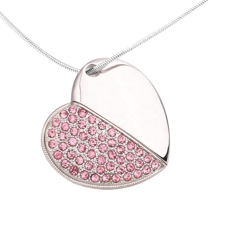 Usb Dung Lượng 16gb 32gb 64gb Hình Trái Tim / Chiếc Lá / Trái Tim Bằng Kim Loại Đính Đá Pha Lê | BigBuy360 - bigbuy360.vn