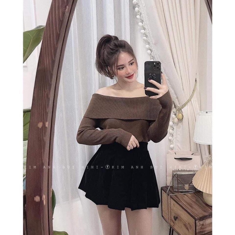 ÁO LEN TRỄ VAI TĂM BẢN TO LOẠI 1 PHONG CÁCH HÀN QUỐC MS19290