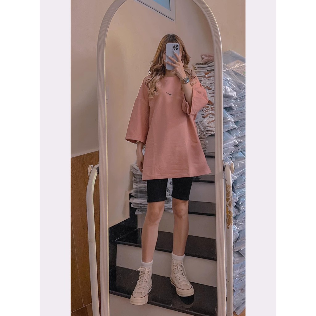 [RẺ VÔ ĐỊCH] Sét Bộ Áo Thun Tay Lỡ Nie Tích nhỏ Xẻ Mix Quần Legging Đùi Siêu Hot | BigBuy360 - bigbuy360.vn