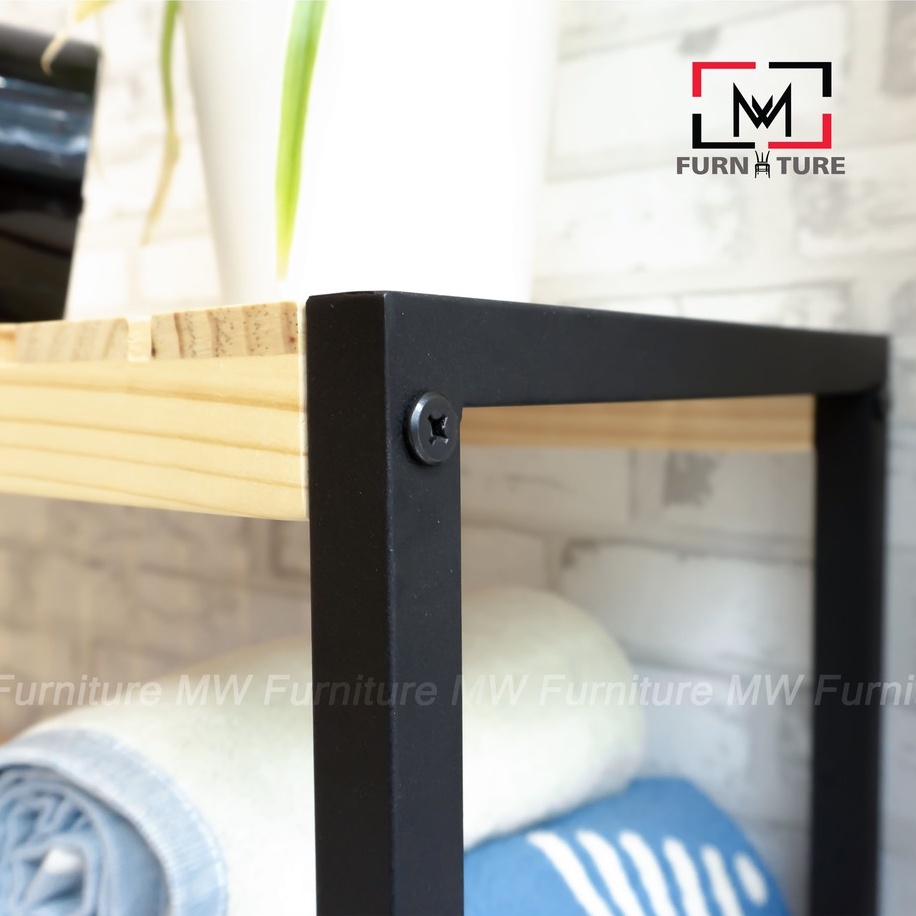 Kệ giày dép đa năng chân sắt tĩnh điện 3 tầng size 80cm - MW FURNITURE - Nội thất căn hộ