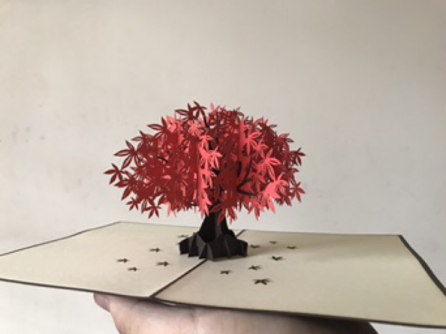 Thiệp 3d cây maple