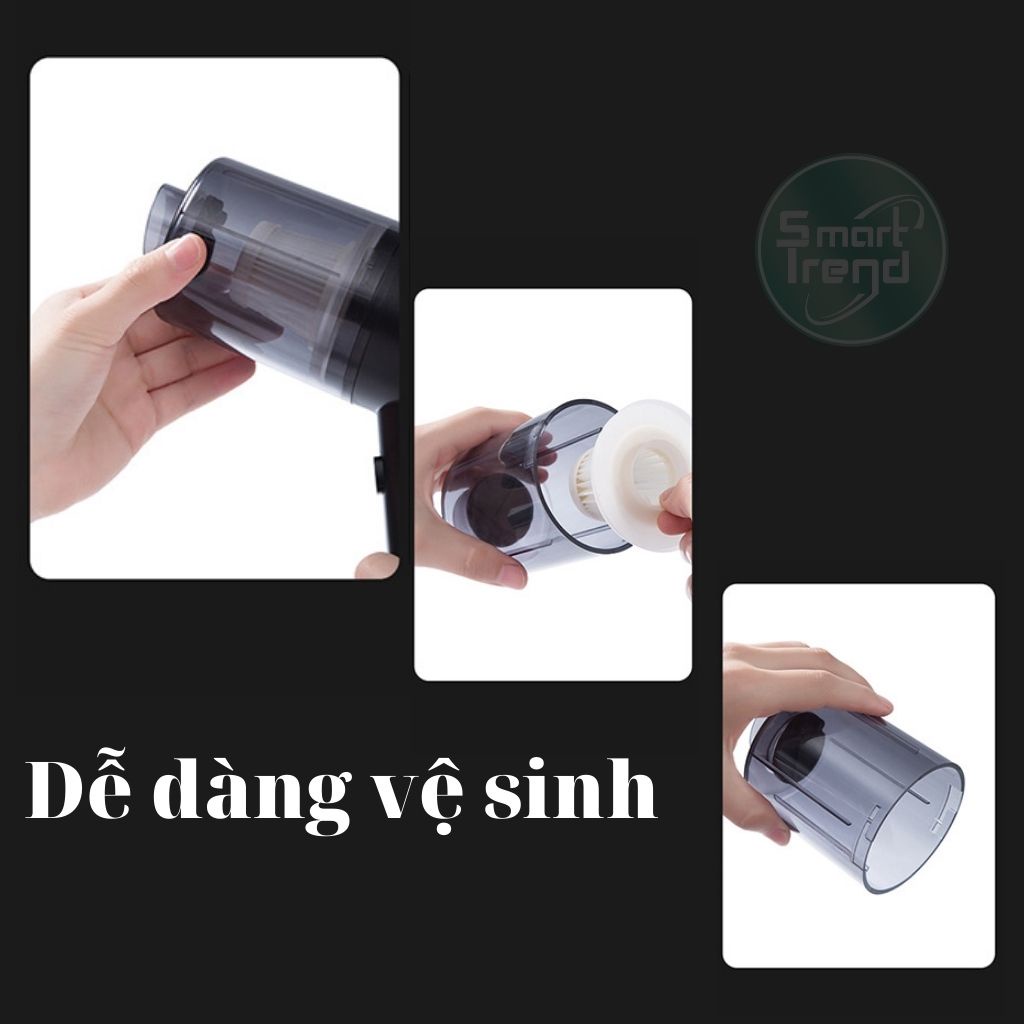 Máy hút bụi cầm tay mini không dây ShiChan hút bụi giường ô tô xe hơi 4in1 cao cấp công suất 120W