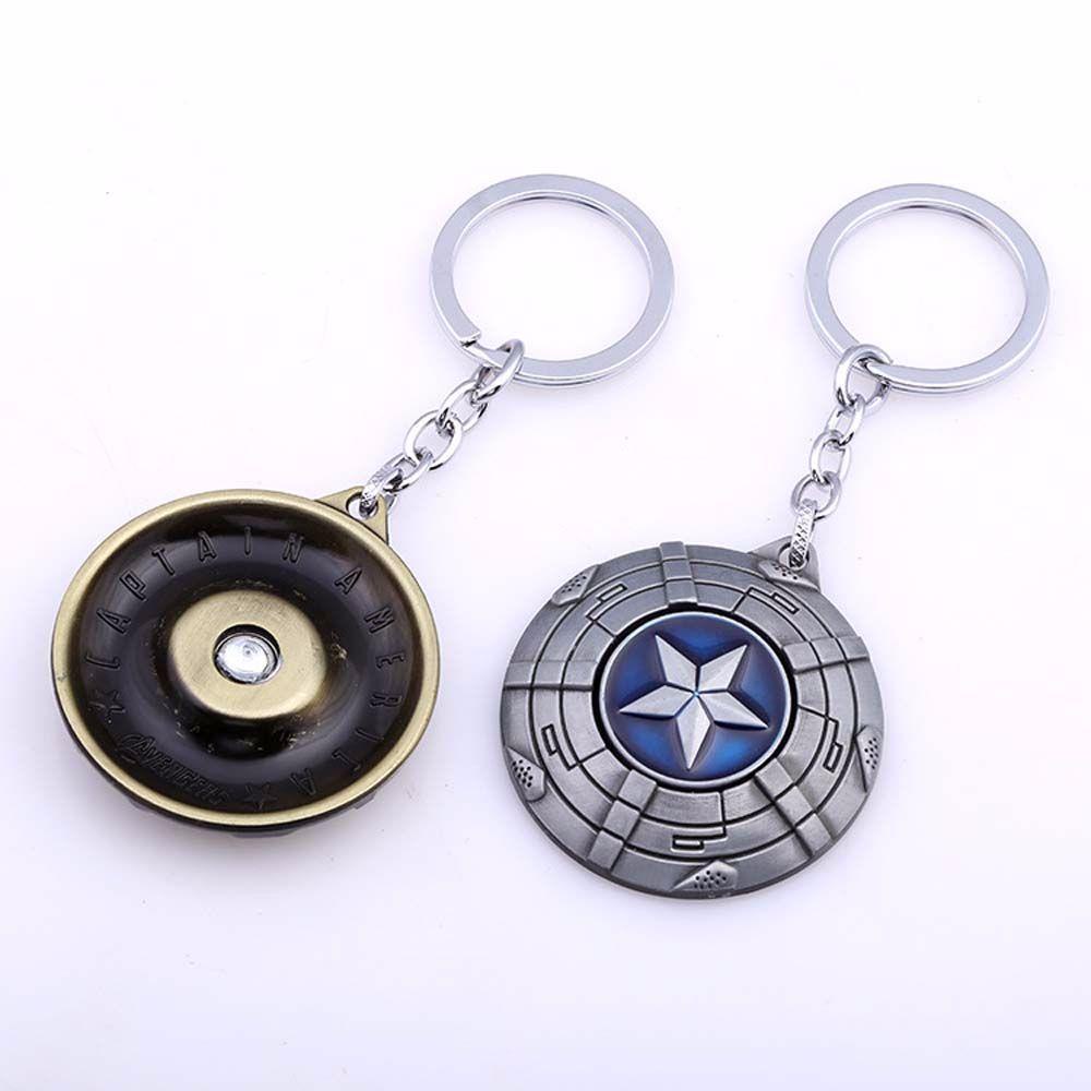 Móc Khóa Hình Khiên Phim Captain America Cổ Điển Trang Trí Xe Hơi