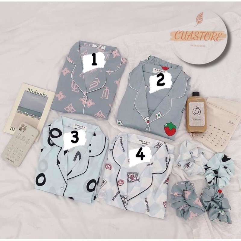 BỘ NGỦ PIJAMA HOẠ TIẾT CHẤT LỤA MANGO