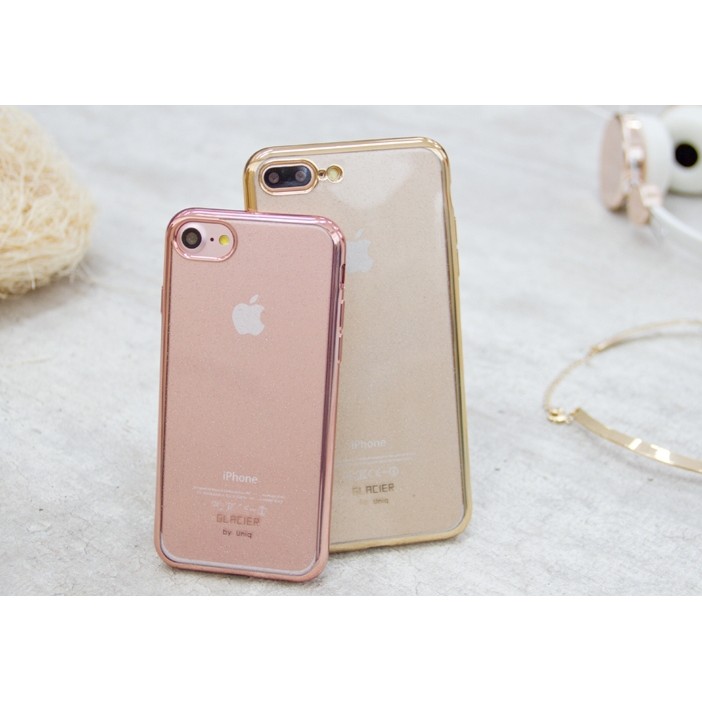 Ốp Iphone 7 / iphone 8 Uniq Gliz Tinsel viền vàng