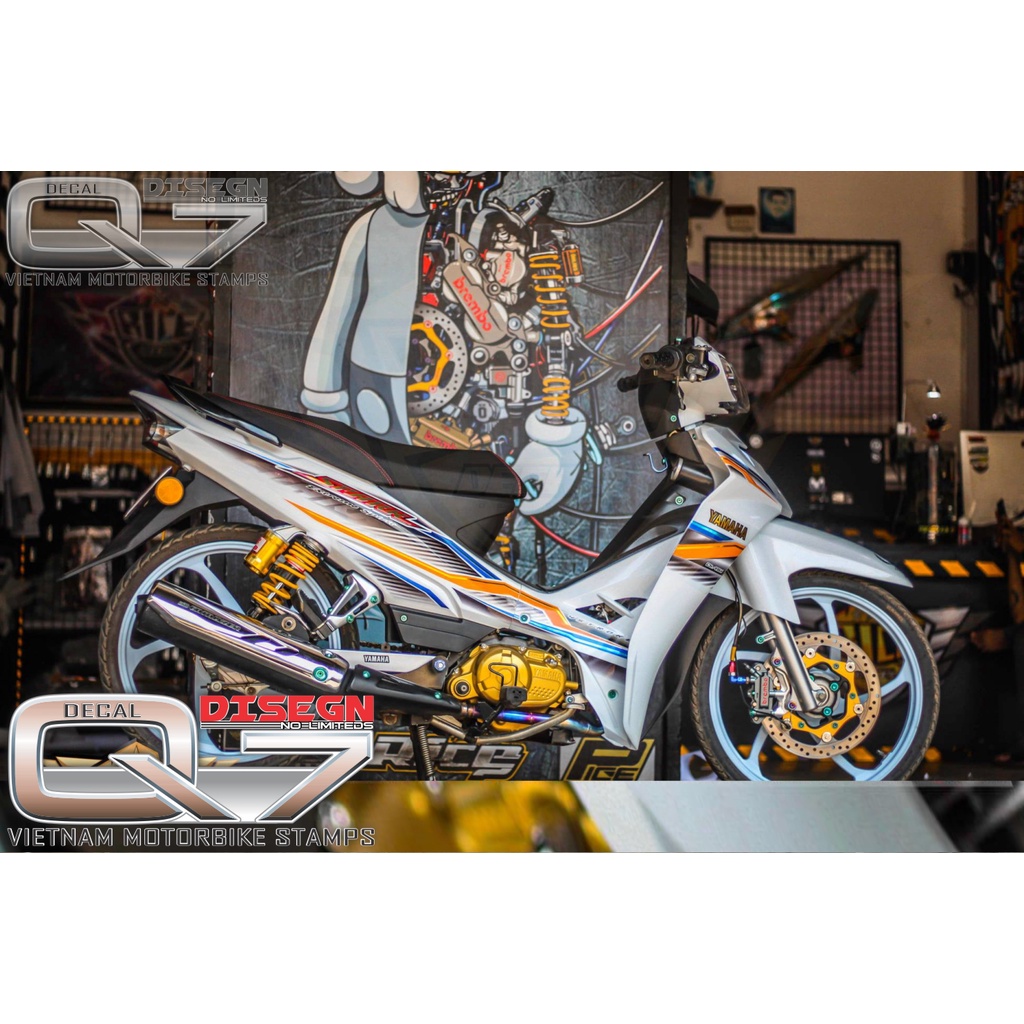 Tem Rời Sirius 110 trắng cam