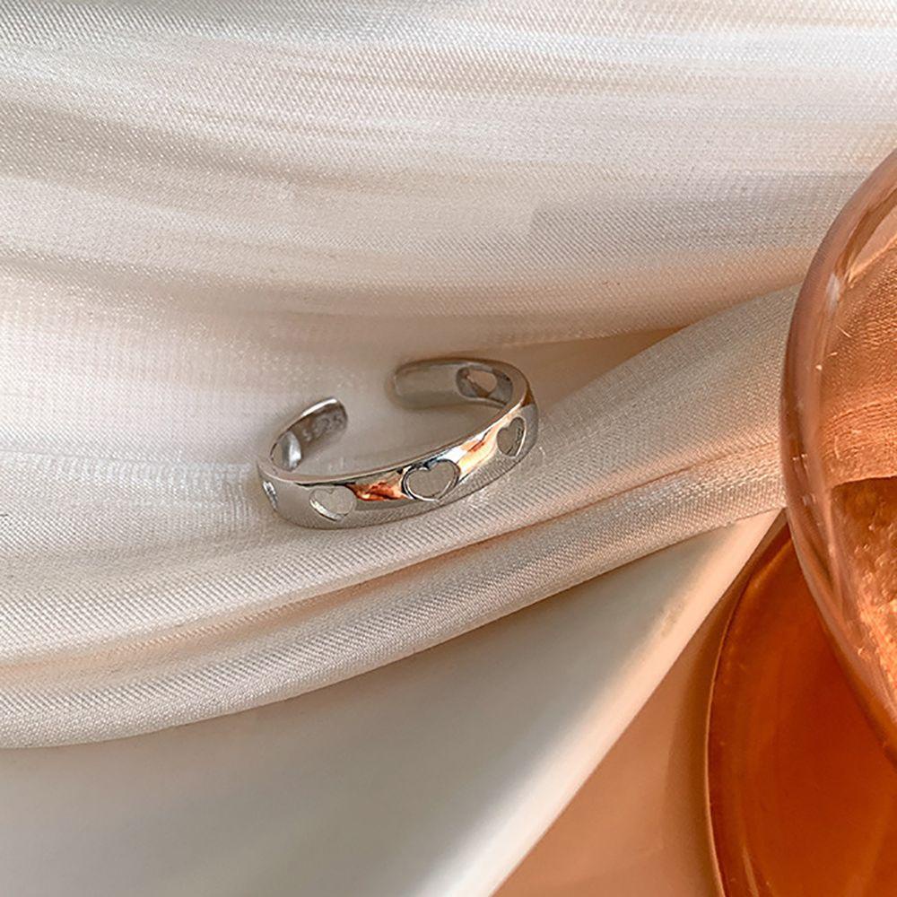 EXPEN Nhẫn Kim Loại Hình Trái Tim Thiết Kế Đơn Giản Cho Nữ