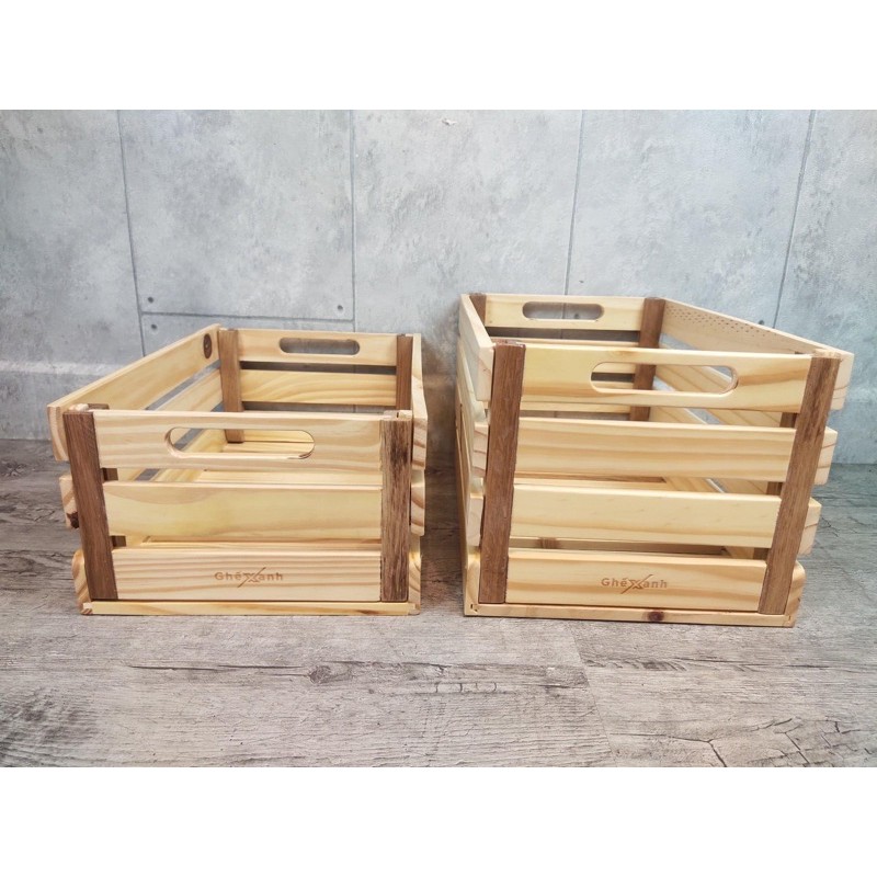 Thùng gỗ Pallet tự lắp ráp đa năng dùng đựng đồ trang trí nội thất - Wooden Pallet