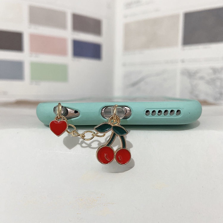 Mobile Nút Chống Bụi Cắm Ổ Cắm Điện Thoại / Cáp Dữ Liệu Hình Trái Cherry Mini Thông Dụng
