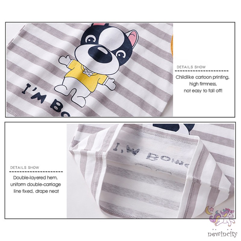 Bộ áo thun 3 lỗ + quần short họa tiết hoạt hình phong cách hè cho bé