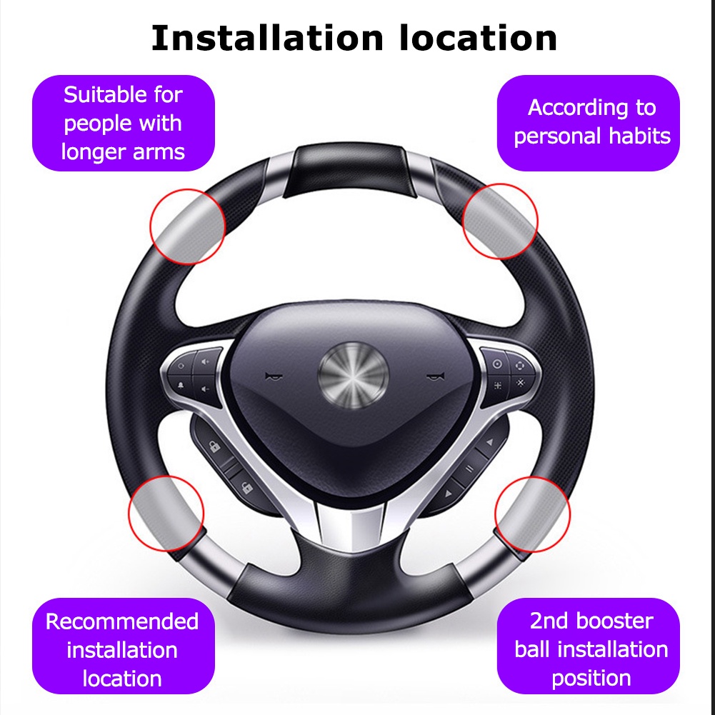 Tay Quay Gắn Vô Lăng Xe Hơi Xoay 360 Độ Tiện Dụng