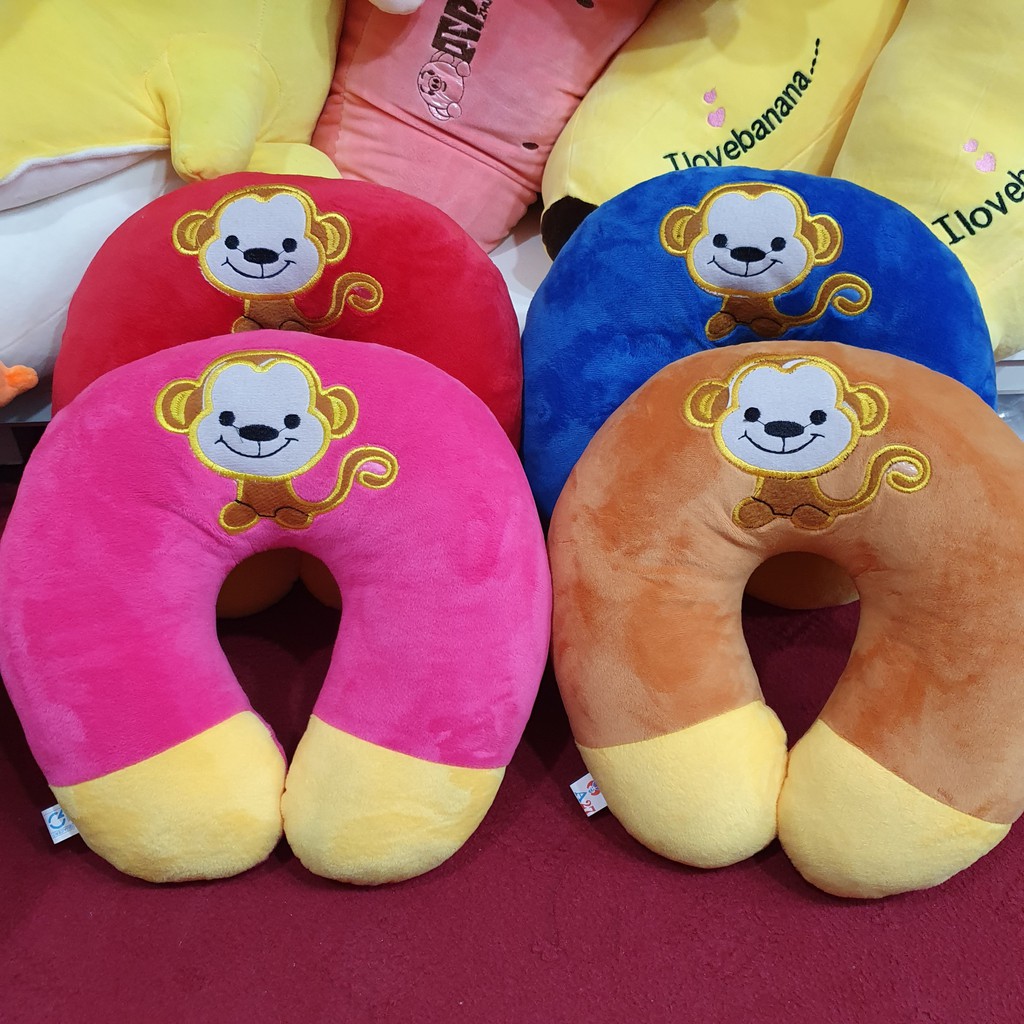 Gối Kê Cổ Chữ U Du Lịch Xe Hơi Ô TÔ Quả Bơ Siêu Dễ Thương Văn Phòng cho người lớn bé - Thú nhồi Gấu Bông City