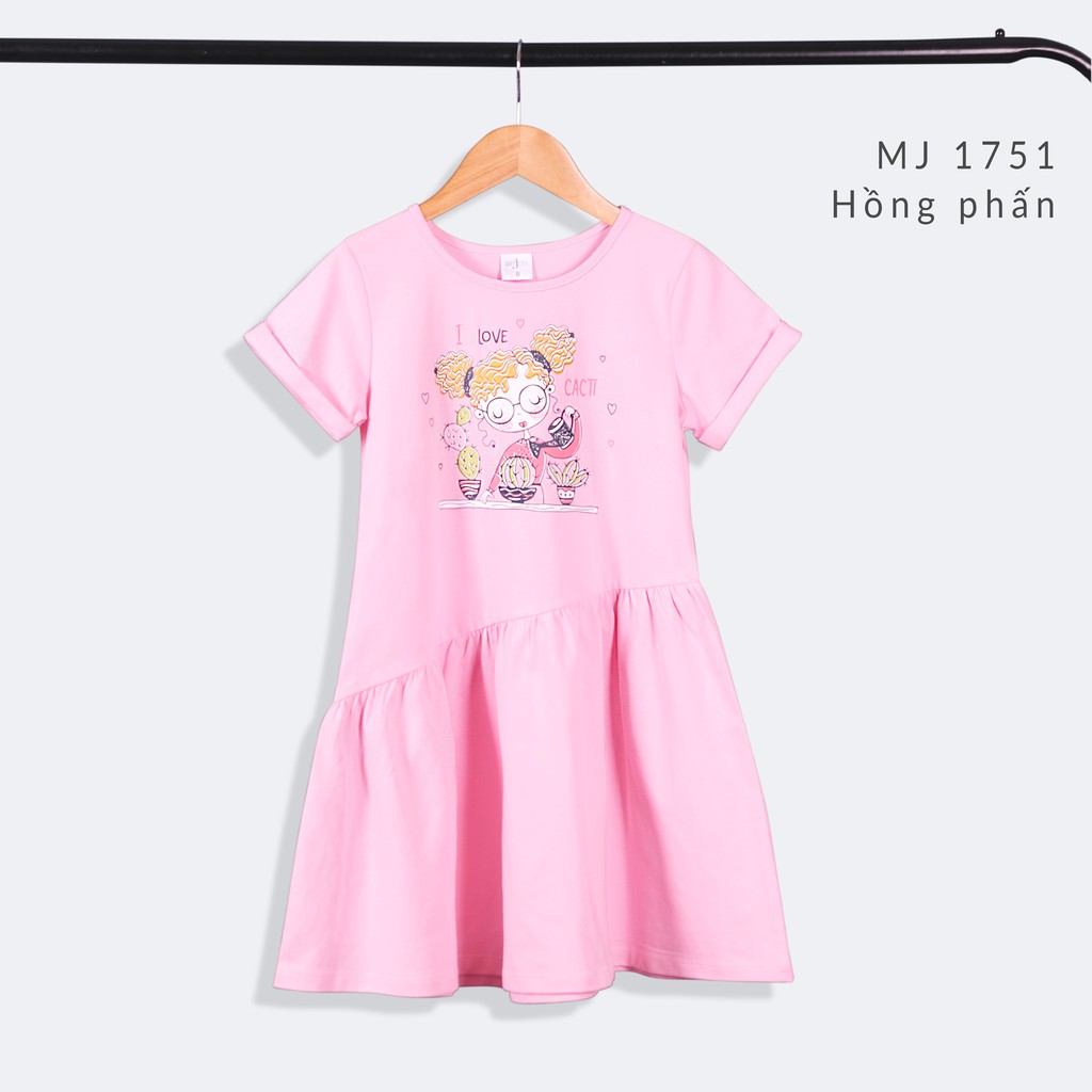 Đầm Bé Gái Tay Lật Tùng Xòe 14-38 kg MEEJENA 100% COTTON - 1751