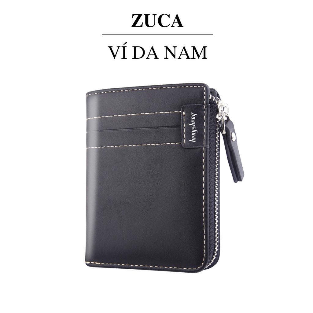 ví nam cầm tay bỏ túi dài dáng đứng mini chất liệu da bò hàng hiệu kẹp tiền thương hiệu ZUCA VD01 ®️