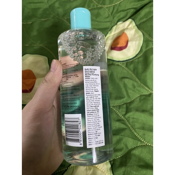Nước Tẩy Trang Neutrogena Deep Clean Micellar Purifying Water Làm Sạch Da 400ml Date 2025