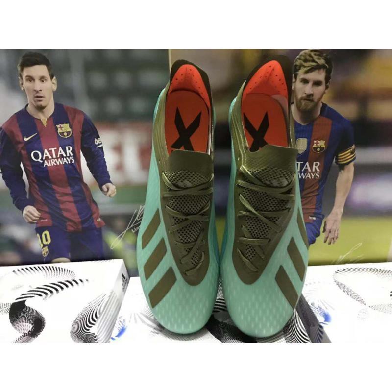 12.12 [XẢ KHO] SALE KHỦNG 9/9 Adidas X18.1 2019 Giày dệt kim không thấm nước màu xanh nước hồ FG Soccer 31 [AK97] ; new