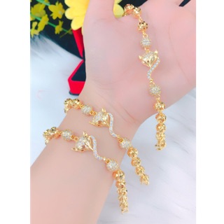 Lắc tay hồ ly cao cấp dát vàng khoá vàng thật