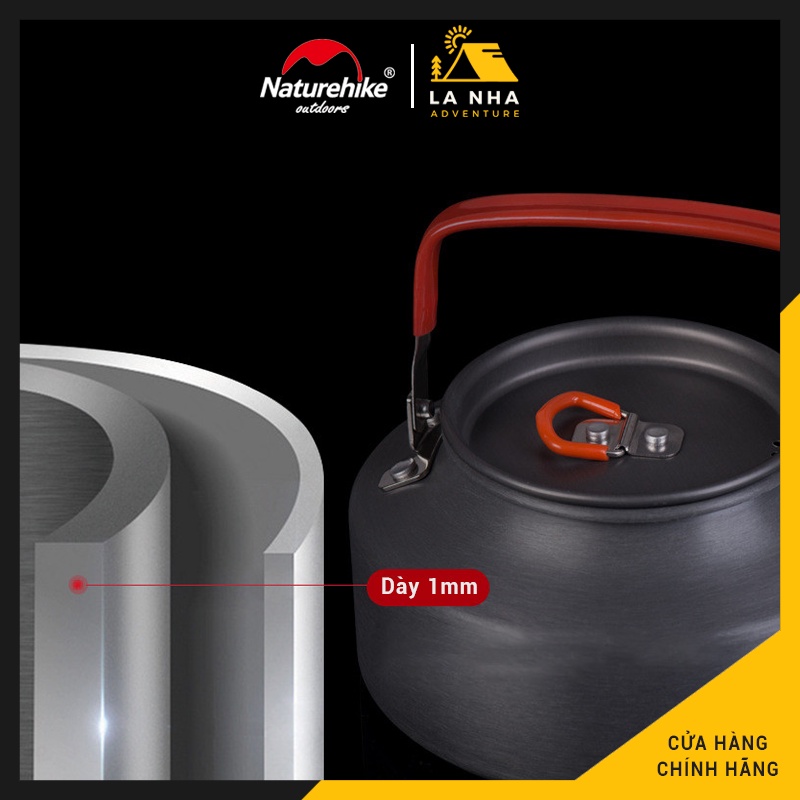Ấm đun nước du lịch Naturehike 1.1 L và 1.6L Chính hãng Là Nhà - NH17C020-H