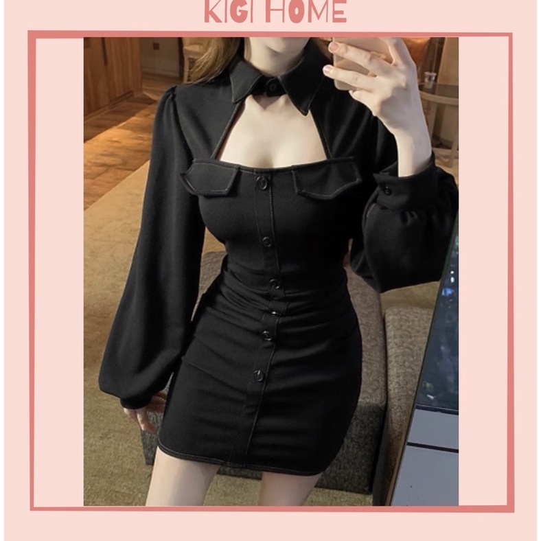 Đầm Body Tay Dài KIGI HOME Váy Ôm Sexy Nữ Thiết Kế Đi Dự Tiệc Cưới Đẹp