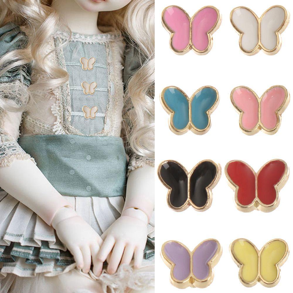 Set 20 Nút Mini Họa Tiết Bướm Làm Quần Áo Búp Bê
