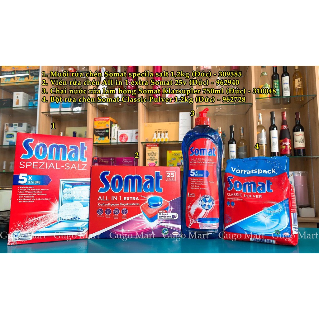Muối Rửa Ly-Bát Somat Special Salt 1,2 Kg chuyên dùng Cho máy rửa bát - Hàng nhập khẩu Đức