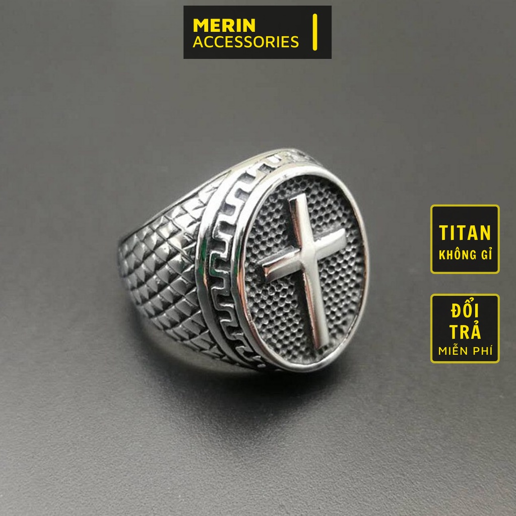 Nhẫn nam nữ tròn Merin Accessories màu bạc thời trang chất Titan đẹp đơn giản không gỉ - Nhẫn T Ring