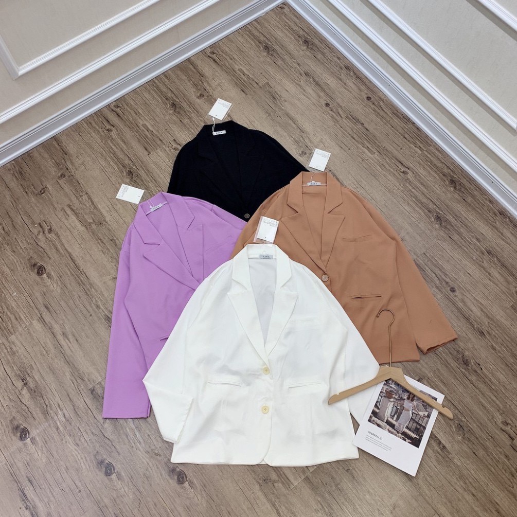 Áo blazer nâu tây 1 lơp phong cách Hàn quốc- Áo vest ,áo blazer nữ vải trượt vạt bầu dáng rộng,hàng xuất khẩu | BigBuy360 - bigbuy360.vn