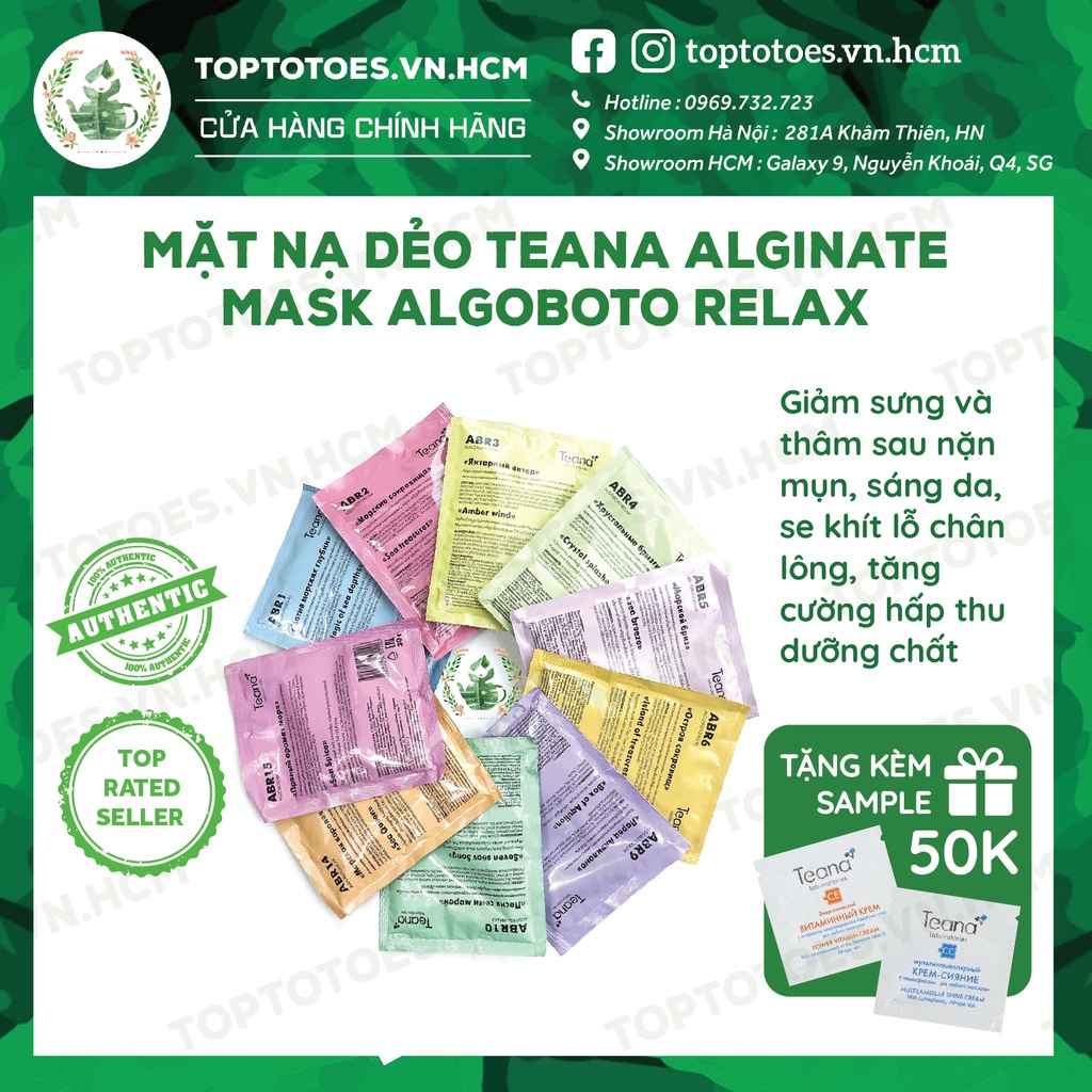 Mặt nạ dẻo tảo biển Teana Alginate Algoboto Relax Mask