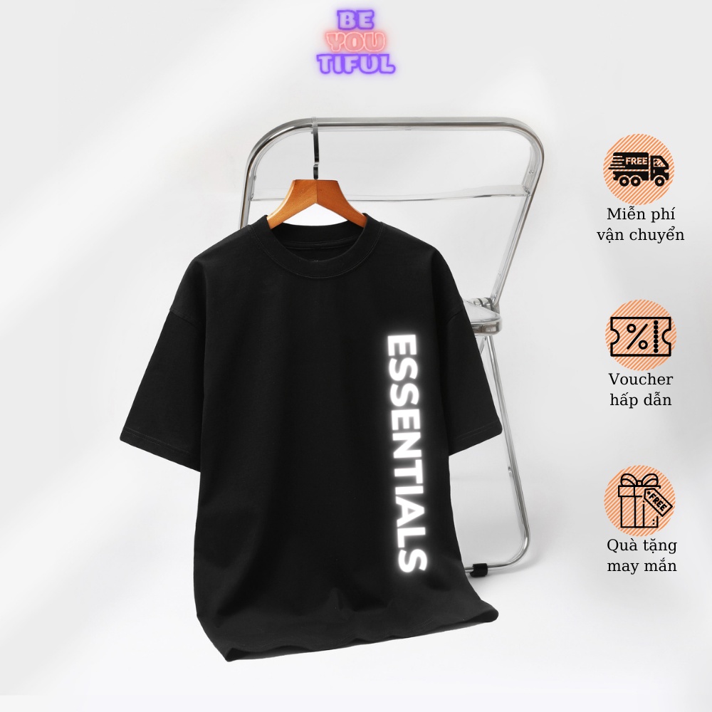 Áo thun Essentials Unisex Basic Tee phông trơn nam nữ tay lỡ oversize form rộng BeYouTiful