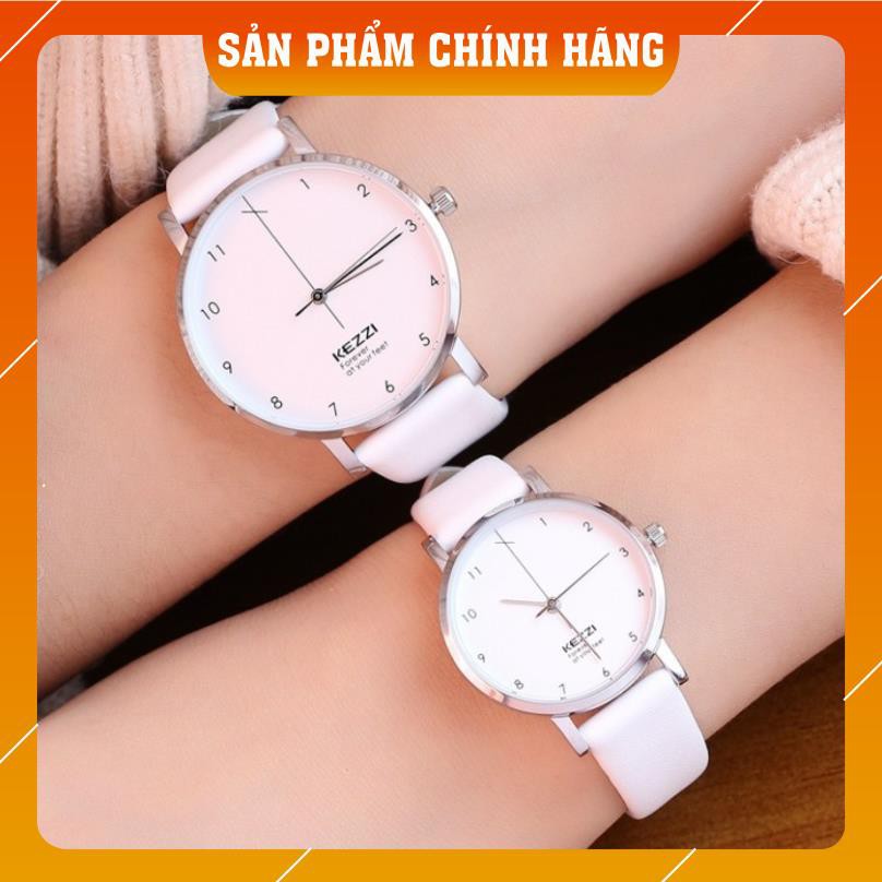 Đồng hồ nam nữ Kezzi 1772 hàng chính hãng dây da thật