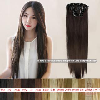 Set 6 Tép Tóc Giả Thẳng 24inch 16 Kẹp