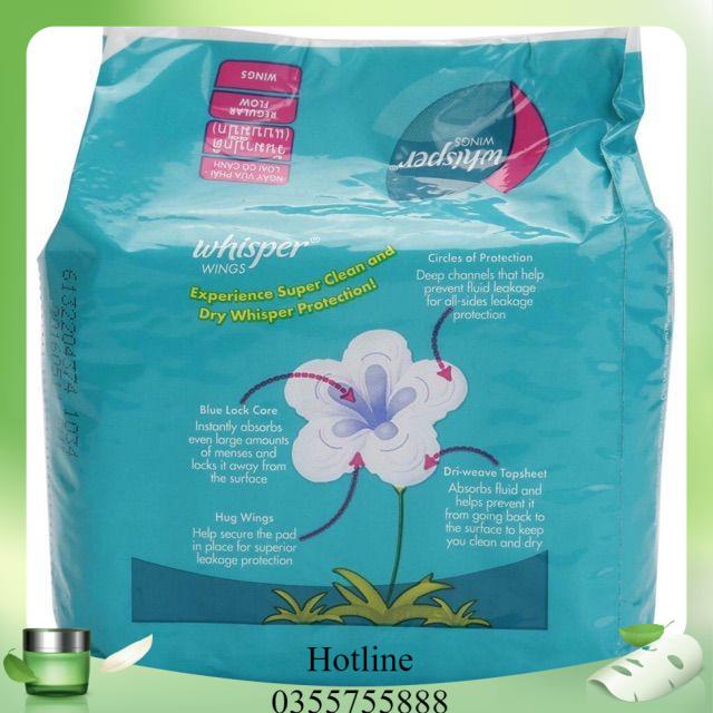 Combo 4 Băng vệ sinh Whisper Wings Dày có cánh gói 10 miếng